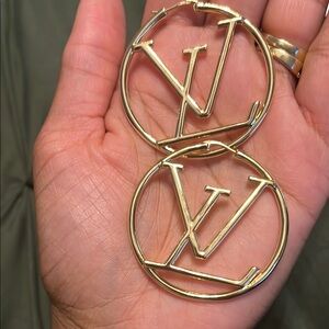 Gold LV Hoop Earrings